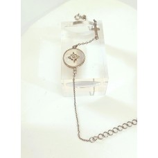Ασημένιο βραχιόλι με σταυρό και φίλντισι SB57